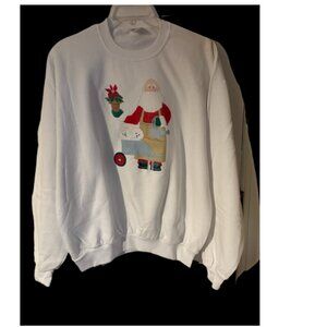 Santa and Garden of Bichons sweatshirt NWOT